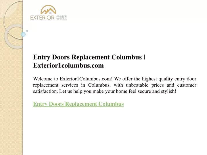 entry doors replacement columbus