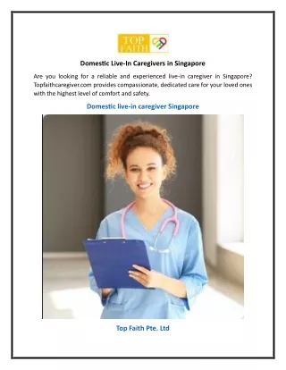 Domestic Live-In Caregivers in Singapore