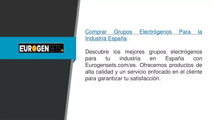 comprar grupos electr genos para la industria