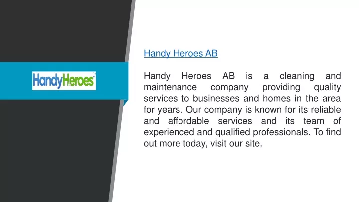 handy heroes ab handy heroes ab is a cleaning