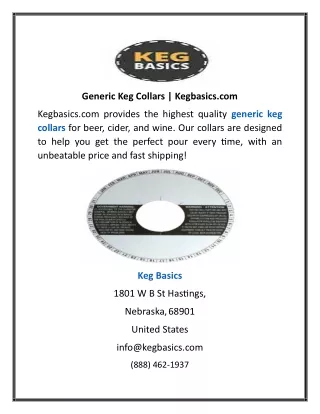 Generic Keg Collars | Kegbasics.com