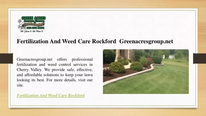 fertilization and weed care rockford