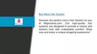 Buy Mens Hair System Wigomania
