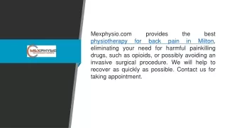 Physiotherapy For Back Pain In Milton Mexphysio.com