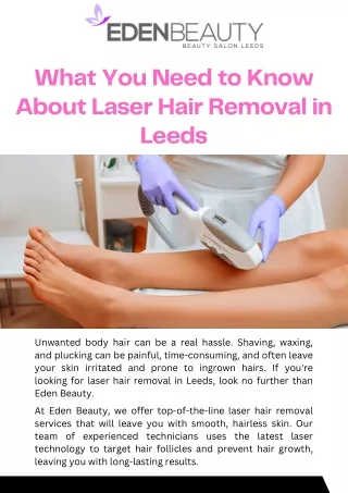 What You Need to Know About Laser Hair Removal in Leeds