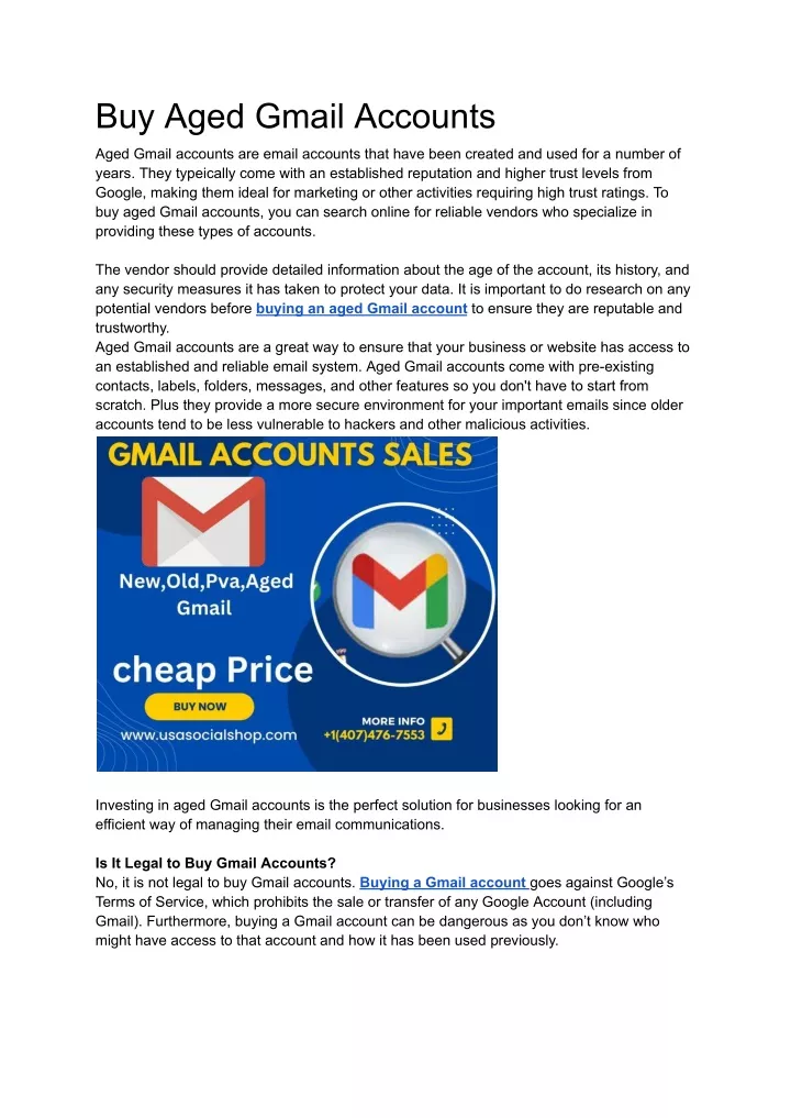 buy aged gmail accounts