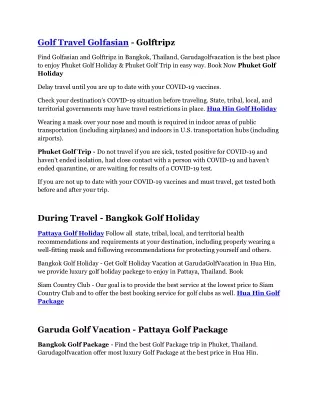 Phuket Golf Package