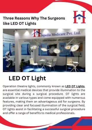 Three Reasons Why The Surgeons like LED OT Lights
