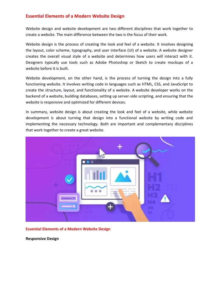 essential elements of a modern website design