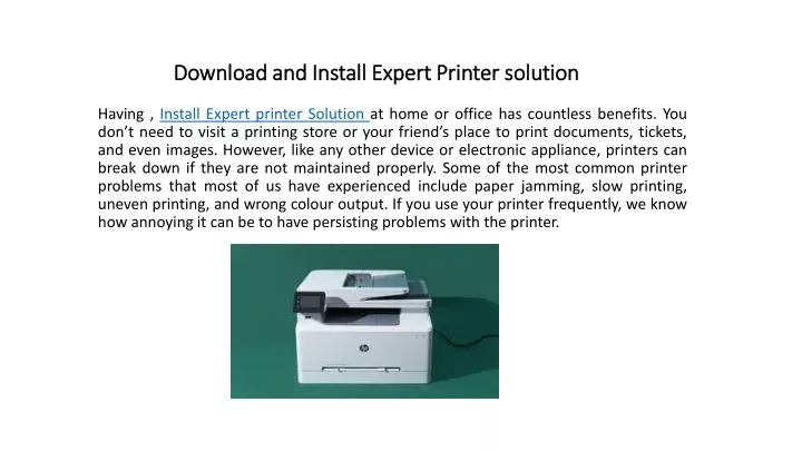 download and install expert printer solution