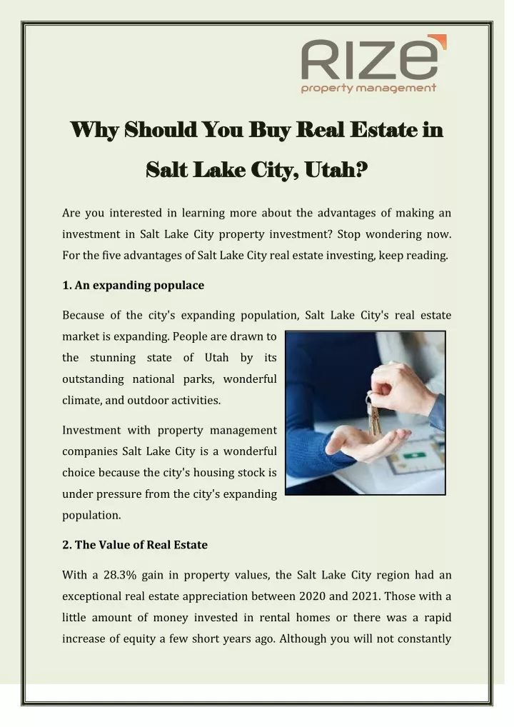 why should you buy real estate in why should