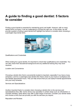 A guide to finding a good dentist 5 factors to consider