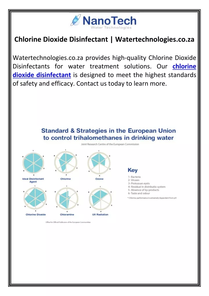 chlorine dioxide disinfectant watertechnologies