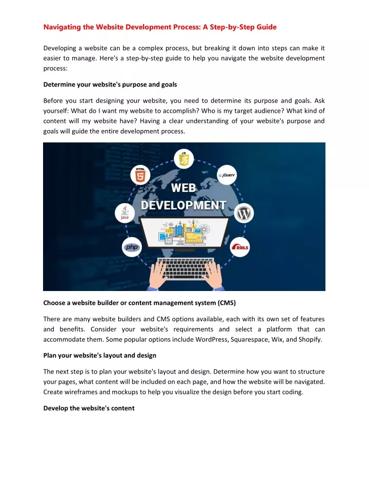 Ppt - Navigating The Website Development Process A Step-by-step Guide 