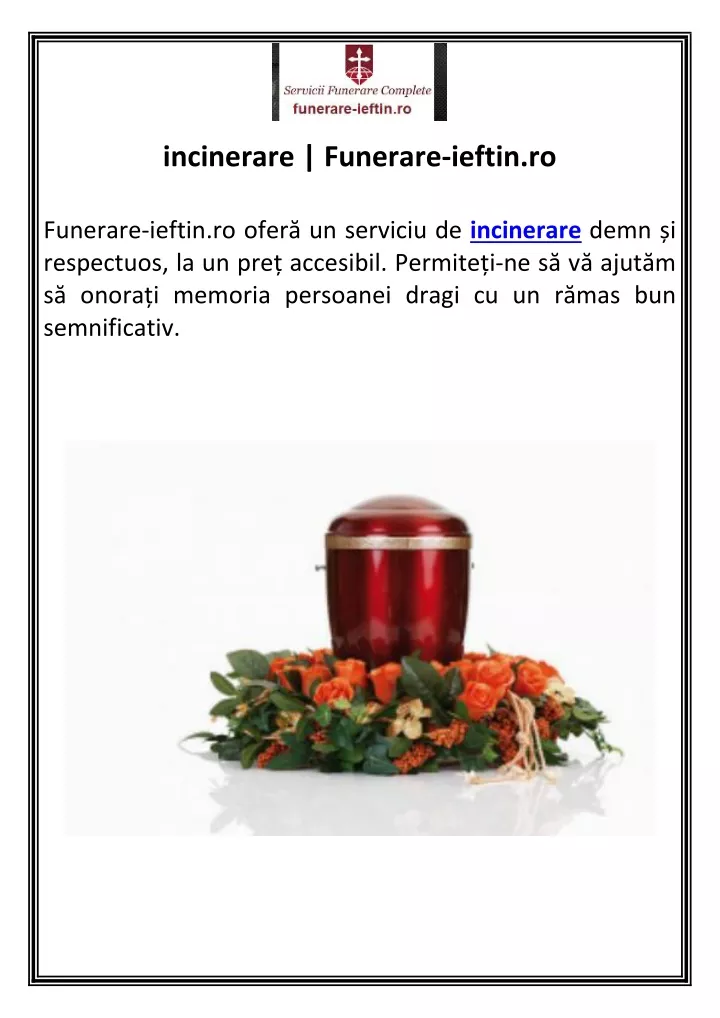 incinerare funerare ieftin ro