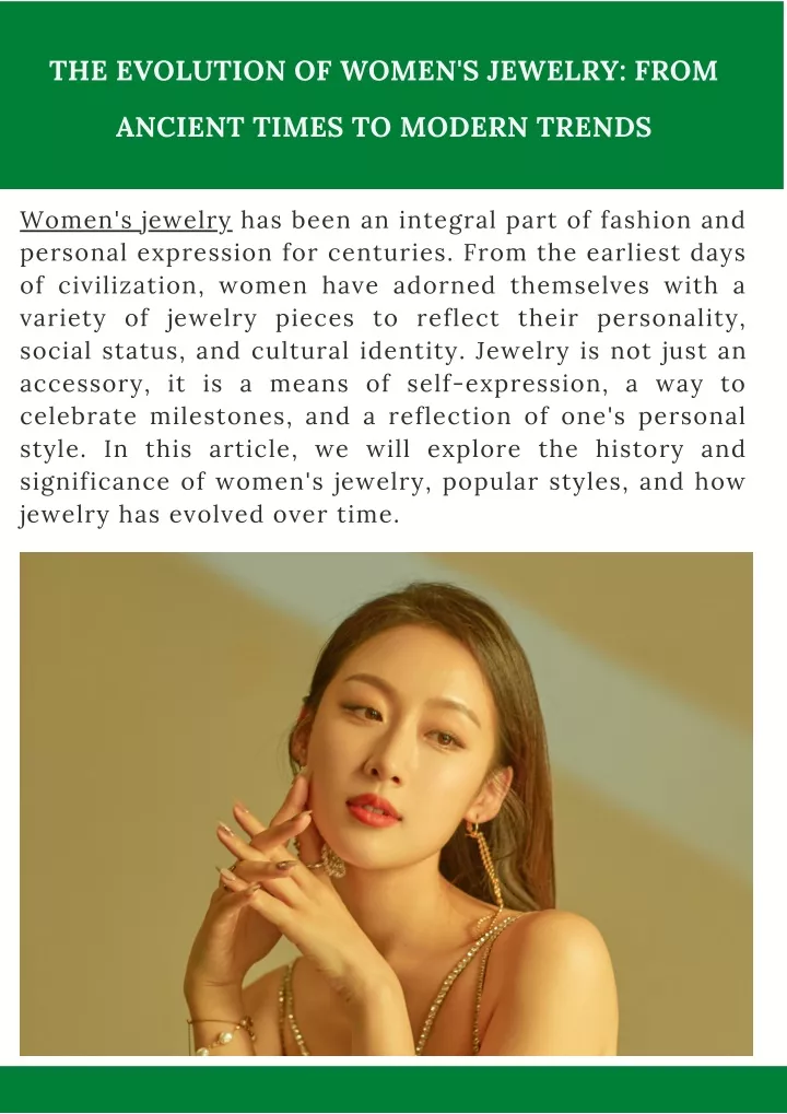 the evolution of women s jewelry from