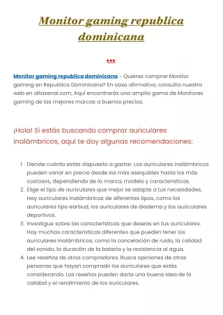 Monitor gaming republica dominicana