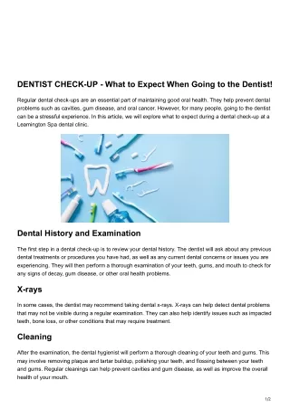 DENTIST CHECK-UP - What to Expect When Going to the Dentist