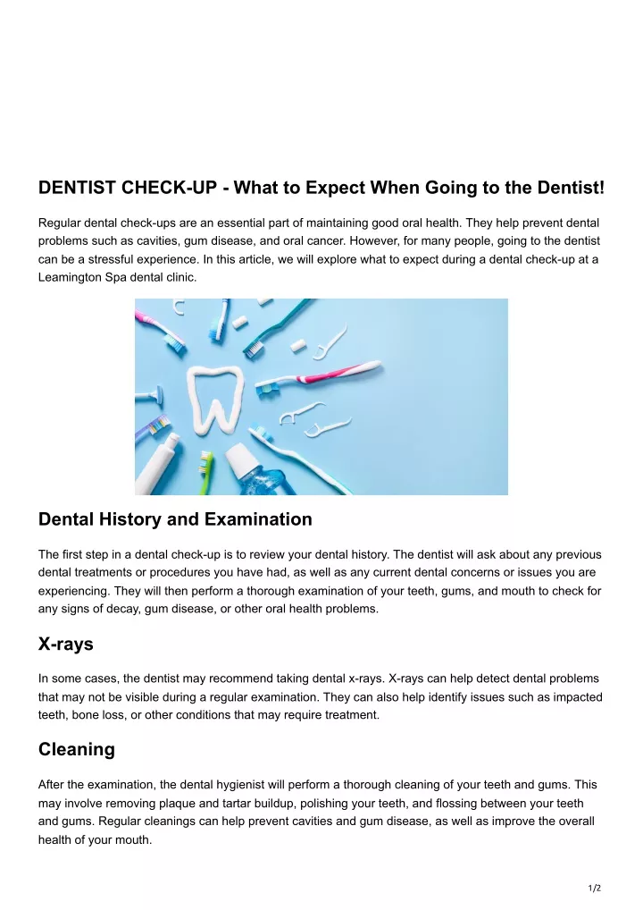 dentist check up what to expect when going