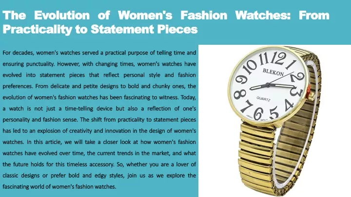 the evolution of women s fashion watches from practicality to statement pieces