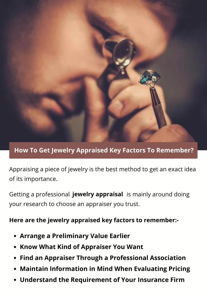 how to get jewelry appraised key factors