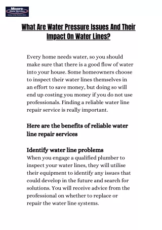 What Are Water Pressure Issues And Their Impact On Water Lines