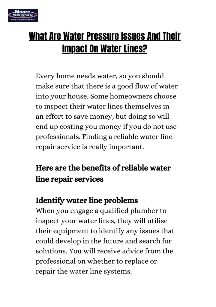 PPT What Are Water Pressure Issues And Their Impact On Water Lines