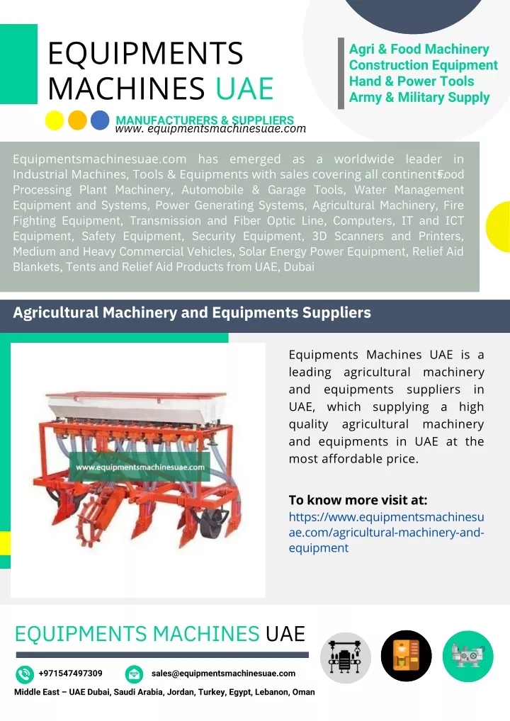 equipments machines uae manufacturers suppliers