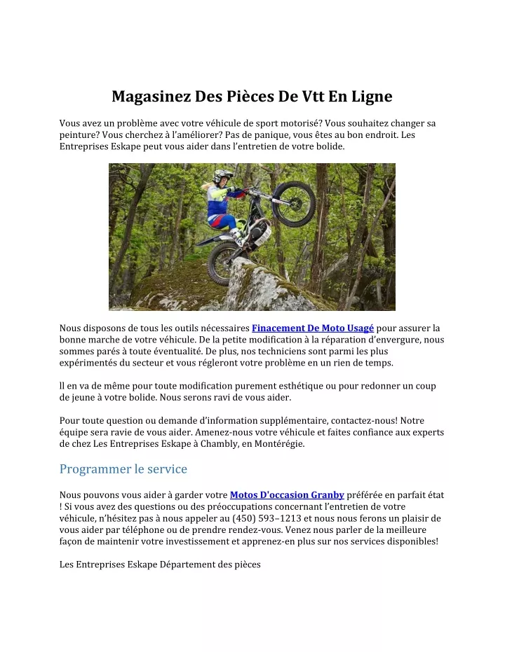 magasinez des pi ces de vtt en ligne