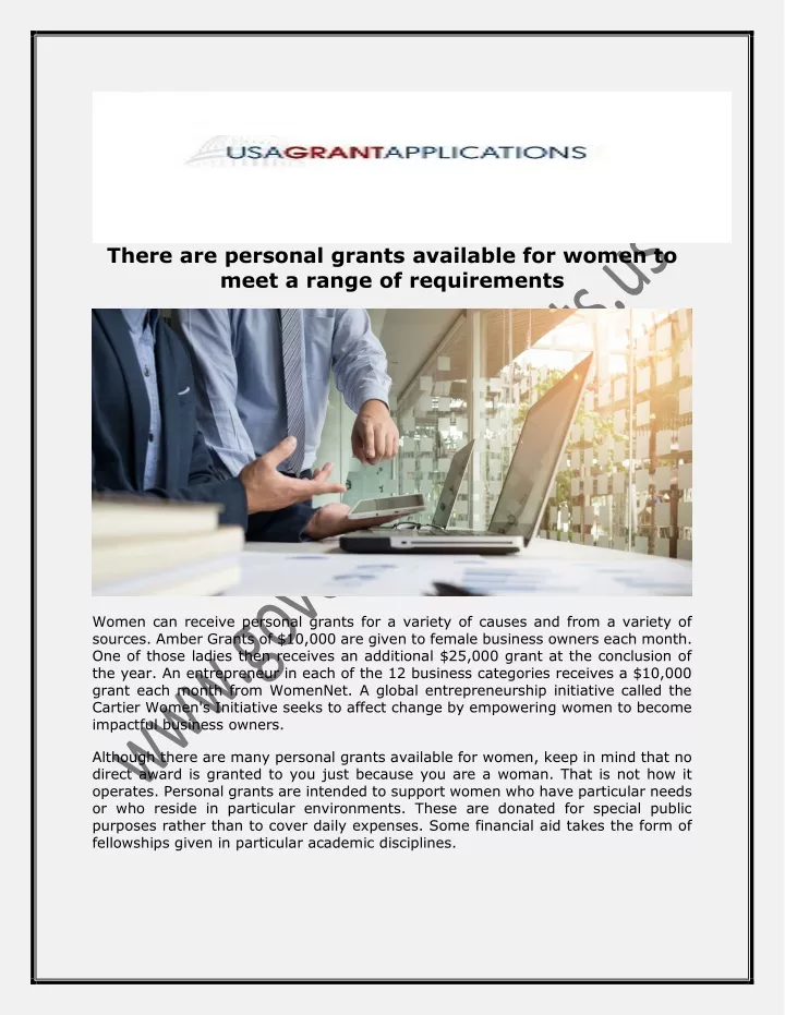 there are personal grants available for women