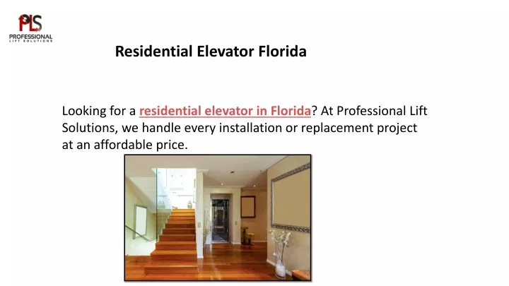 residential elevator florida