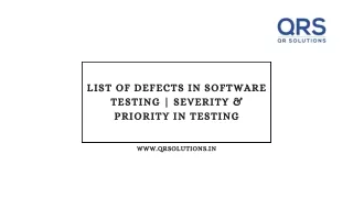 list of defects in software testing severity