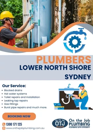 Plumbers Lower North Shore Sydney