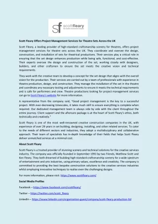 scott fleary offers project management services
