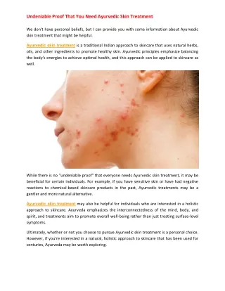 undeniable proof that you need ayurvedic skin