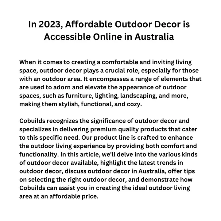 in 2023 affordable outdoor decor is accessible