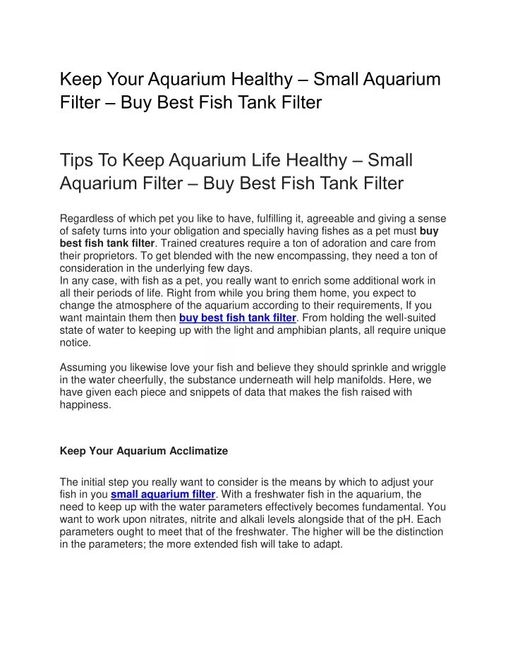 keep your aquarium healthy small aquarium filter