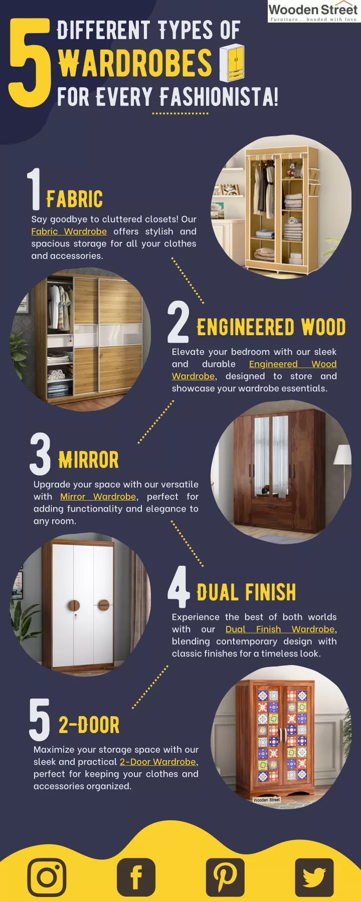different types of 5 wardrobes