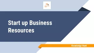 Start up Business Resources by Knowledge Hunt