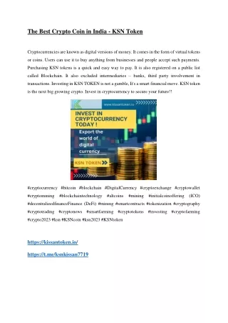 the best crypto coin in india ksn token