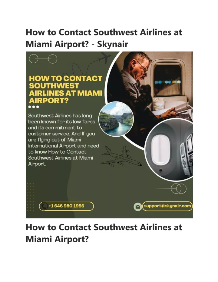 how to contact southwest airlines at miami