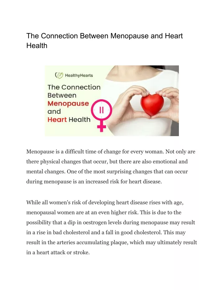 the connection between menopause and heart health