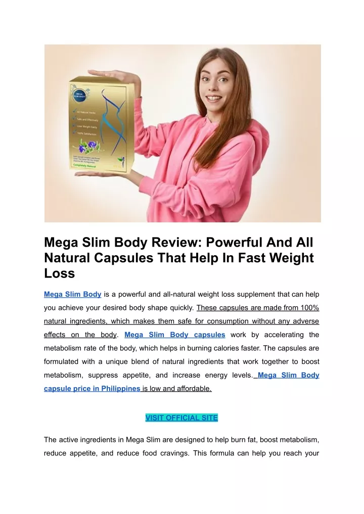 mega slim body review powerful and all natural