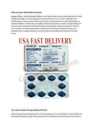 What is Aurogra 100mg