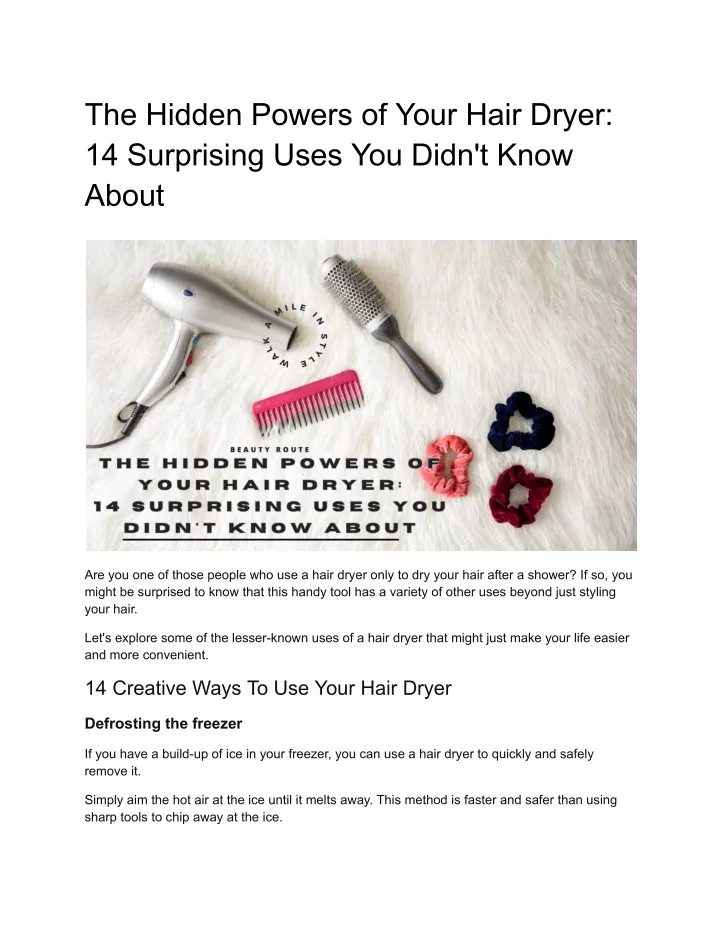 the hidden powers of your hair dryer
