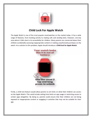 Baby Lock Apple Watch - Superlock App