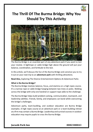 the thrill of the burma bridge why you should