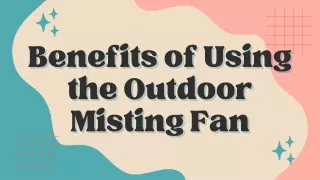 Benefits of Using the Outdoor Misting Fan
