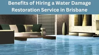 Benefits of hiring a water damage restoration service in Brisbane