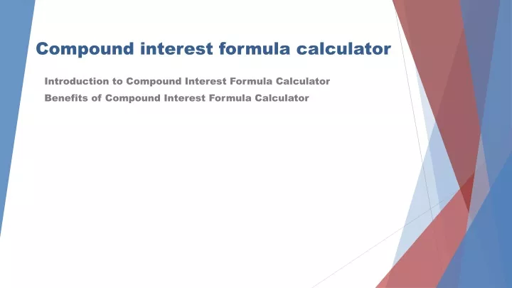 compound interest formula calculator